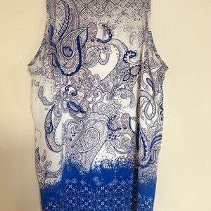 DR2 Blue and Cream Paisley Top